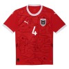 Camiseta de fútbol Austria Kevin Danso 4 Primera Equipación Euro 2024 - Hombre